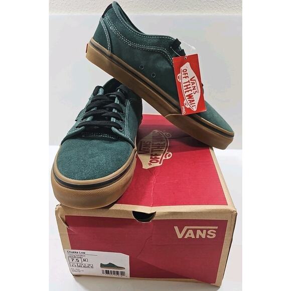 Vans ~Woman 9; Men's 7.5~Chukka Low Trekking Green/Black Suede Gum Sneaker - Picture 4 of 16